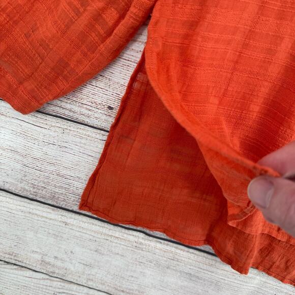 Max Edition Semi Sheer V-Neck Tunic Blouse Women's Size XL Red/Pink - Picture 6 of 15